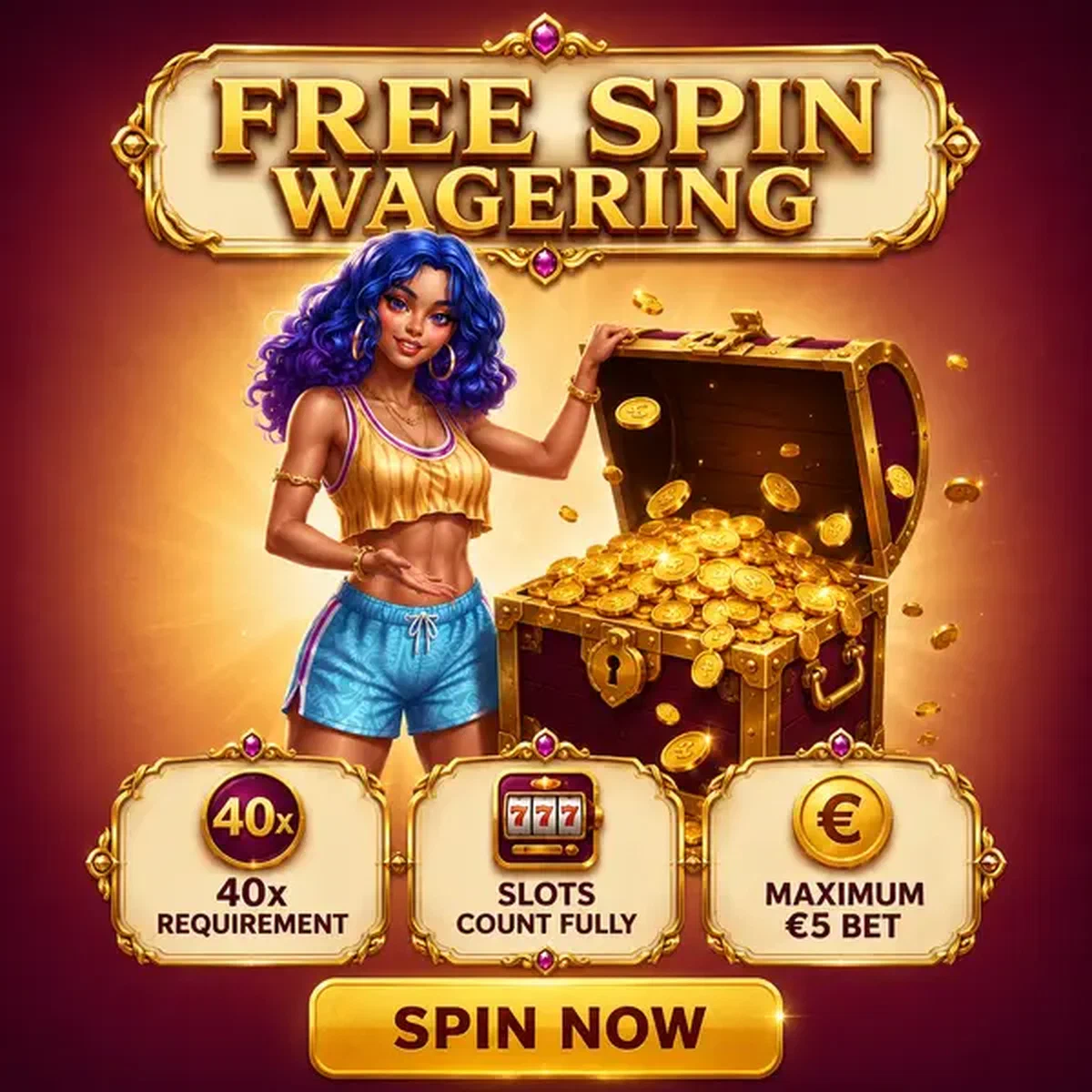 Spieler feiert No-Deposit-Bonus-Gewinn bei How Free Spin Wagering Works Without a Deposit mit Goldschatz